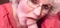 Very Hot Granny with glasses Smoking While sucking dick